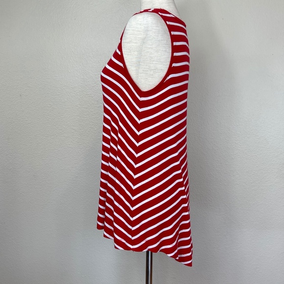 Merona Striped Tunic Tank Top w/ High Low Hem - Picture 4 of 7